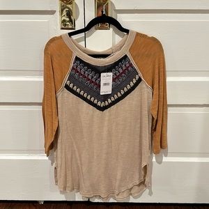 NWT Free People 3/4 sleeve top